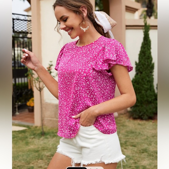 Pink ditzy top - Picture 4 of 6
